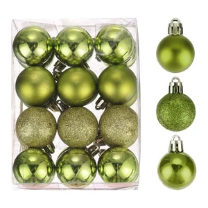 24Pcs Christmas Ball Ornaments Christmas Tree Decorations Fruit Green 1.6"/4CM - Picture 1 of 6