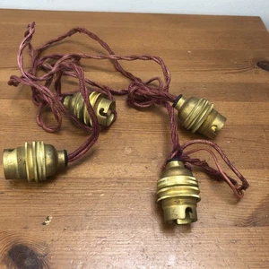4 edwardian bulb holders brass bray - Picture 1 of 8
