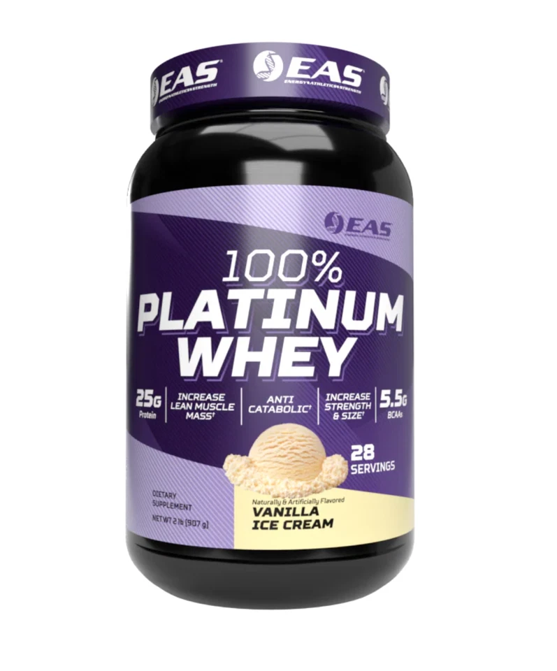 EAS 100% Platinum Whey, Vanilla Ice Cream, 2 lbs (907 g) - Image 1 of 1