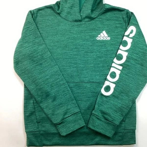 Adidas Boys Youth Pull-Over Hoodie, Green, Size: M 10/12 - Picture 1 of 6