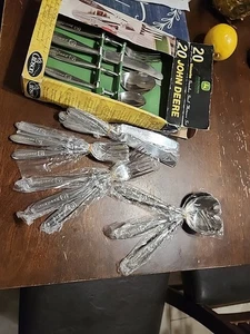 19 piece Service Gibson JOHN DEERE Stainless Flatware Silverware - Picture 1 of 2