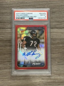 2024 TOPPS CHROME WILLIAM PERRY AUTO RED WAVE /5  GEM MT PSA 8 - Picture 1 of 2