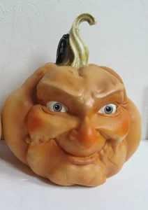 Martha Stewart "geschnitzter" Kürbis Percy Pumpkin lustiges Gesicht Halloween Herbst Deko - Bild 1 von 14