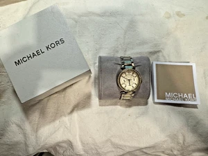 Michael Kors Mini Parker Damenuhr goldfarben Stahl champagnerfarbenes Zifferblatt MK6056 - Bild 1 von 20