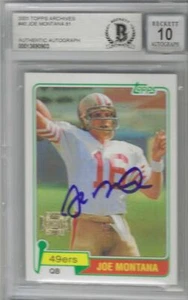 2001 Joe Montana Topps Archives 1981 Auto RC... BGS/BAS Authenticated w/10 auto - Picture 1 of 1