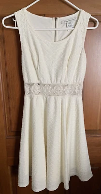Vestido American Rag Cie Para Mujer Junior Pequeño S Sin Mangas Marfil Crochet Cintura Foto 1 de 4