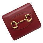 GUCCI Horsebit 1955 Bifold Compact Wallet Red Leather 621891 Authentic