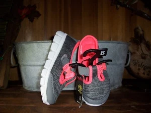 ATHLETIC WORKS GIRLS TODDLER SLIPPERS SIZE 10 GRAY PEACH MEMORY FOAM BOW DESIGN  - Picture 1 of 1