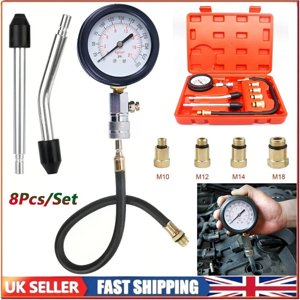 Professional Petrol Engine Compression Tester Kit Set for Automotives Motorcycle - Image 1 of 4