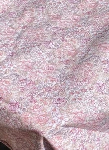 Vtg Concord Cotton Fabric Country Florals Pink Peach By the Half Yard 44/45 Wide - Picture 1 of 4
