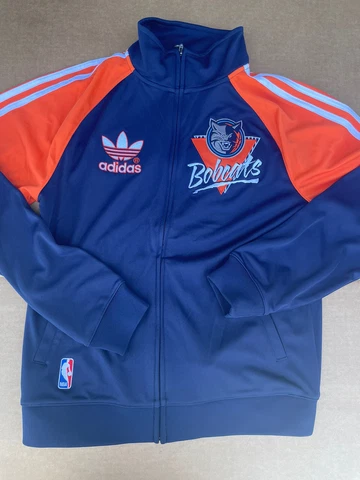 ADIDAS CHARLOTTE BOBCATS DEADSTOCK NBA WARMUP ZIP-UP JACKET MENS MEDIUM Cover