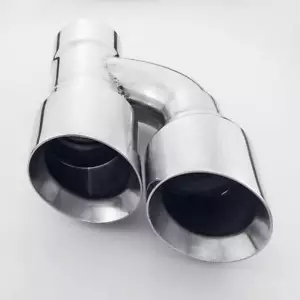 Salida doble escalonada de 4" Offset 3" Entrada Doble capa de acero inoxidable ExhaustTip - Imagen 1 de 5