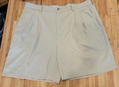 Bermuda masculina Oxford Golf plissada bege super seca tamanho 42 poliéster - Imagem 1 de 4