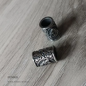 Beard Braid Beads Silver Celtic Knot Set of 2 - Picture 1 of 4