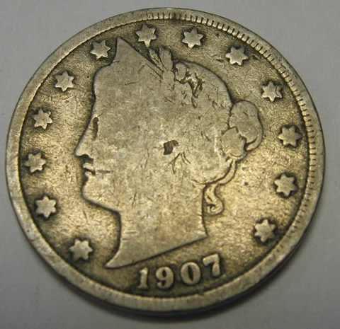 1907 Liberty V Nickel in the GOOD Range A Great Filler Coin Priced Right CHEAP! Cover