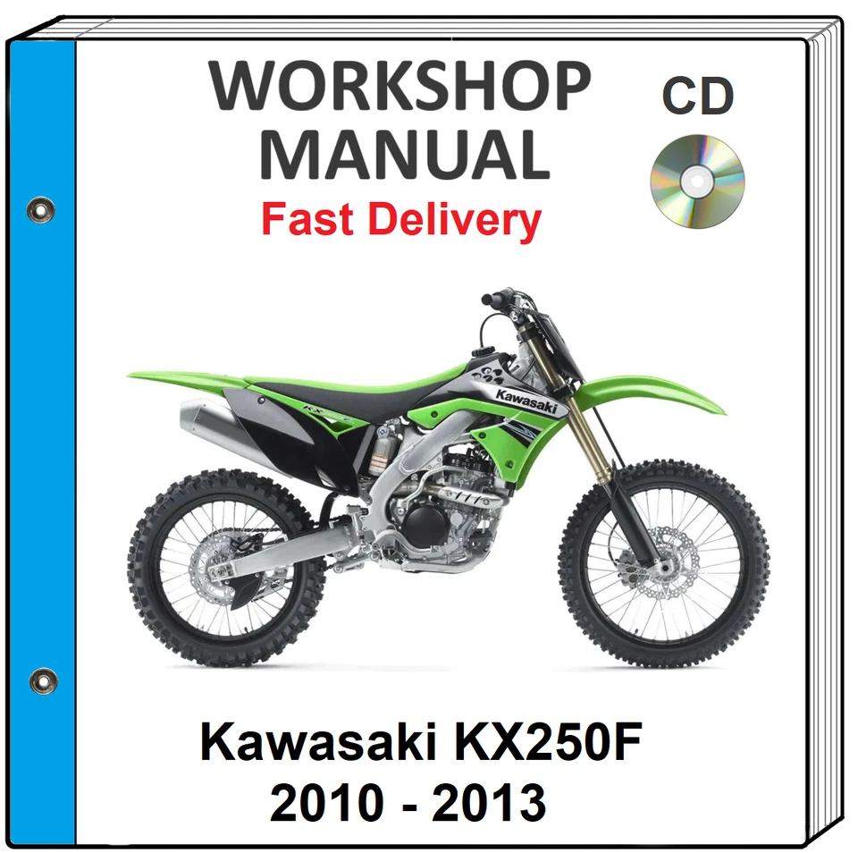 KAWASAKI KX250F 2010 2011 2012 2013 MANUAL DE TALLER DE REPARACIÓN DE SERVICIO EN CD Foto 1 de 1