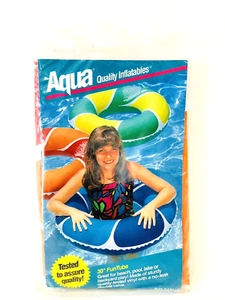 Vintage Aqua Tire Tube Inflatable Pool Colorful Orange 30” Fun 1994 SA-7205 - Picture 1 of 5