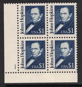Scott 2194- MNH Plate Block of 4- $1 Johns Hopkins, Great Americans- mint - Picture 1 of 1