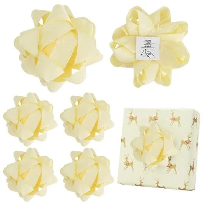 Arco de 4,5 pulgadas marfil para regalo cinta de grosgrain arco de regalo arco de Navidad para regalo... Foto 1 de 4