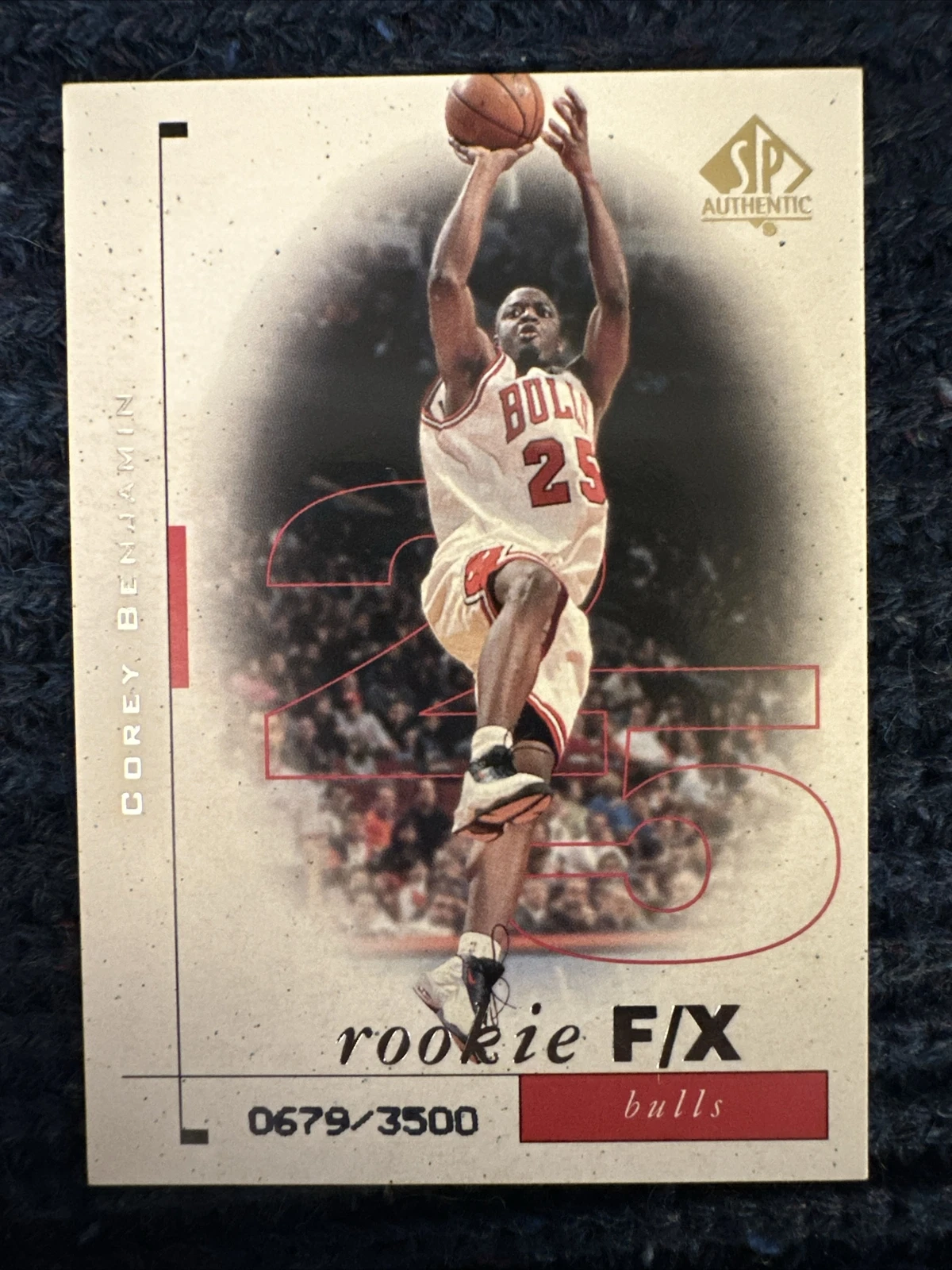 1998-99 SP Authentic Rookie F/X /3500 Corey Benjamin #116 Rookie RC Chicago Bull