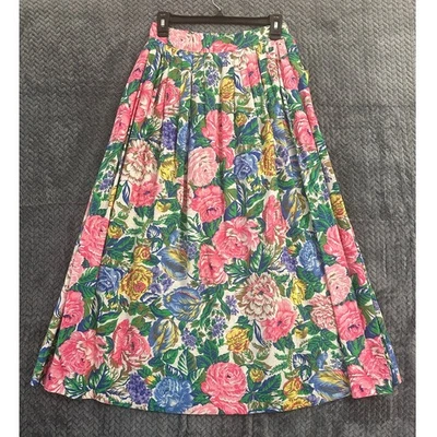 Falda plisada floral ojo de águila vintage M campesina delicada  Foto 1 de 4