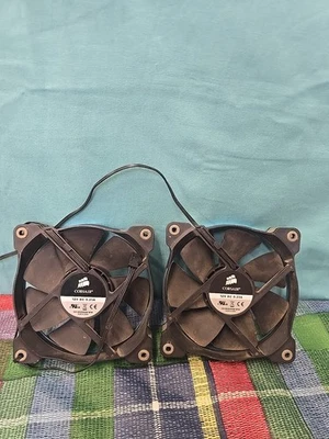 Lote de 2 ventiladores de refrigeración Corsair negro azul 12V DC 0,25A #CO-9050008-WW Foto 1 de 4