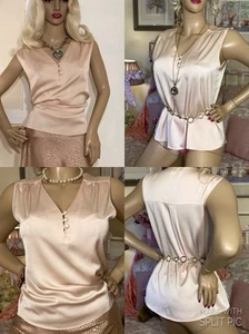 HIGH GLOSS Mirror Shine LIQUID SATIN Secretary Mistress Cami Tank Vest Blouse - Picture 1 of 24