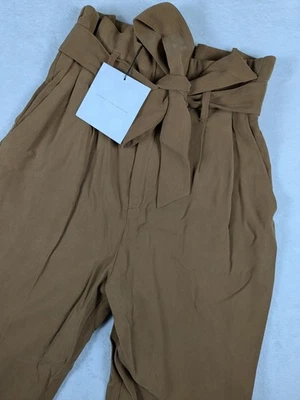 NWOT Victoria BECKHAM Belted Fluid Twill Tapered Pants Size 2 24x26 READ - Image 1 of 4