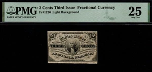 3rd Issue 1864-69 3c PMG VF 25 Washington Fractional Currency! - Picture 1 of 2