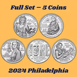 💰2024 P American Women Quarters - Set 2024 of 5 coins - UNC - US Mint - Picture 1 of 7