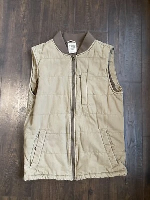 Colete acolchoado True Craft feminino pequeno marrom bronzeado sem mangas zíper frontal - Imagem 1 de 4