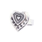 925 Sterling Silver Quitled Double Layer Heart Ring Size 6.5