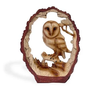 Eye catching Free Standing GRACEFUL OWL ON A LOG decorative ORNAMENT - Picture 1 of 7