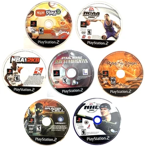 PS2 Loose Disc Lot 7 Games Star Wars Jedi Starfighter, Rise of the Kasai, Sports - Picture 1 of 8