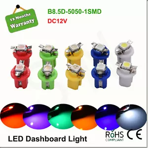 Colorful B8.5d B8.5 509T 5050 Led 1 SMD T5 Lamp Car Gauge Speedo Dashboard Bulb - Picture 1 of 7