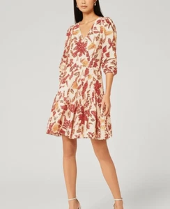 Louise Lane Boutique Floral Dress Size Large Floral Puff Sleeve Wrap Feminine - Picture 1 of 6