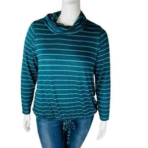 Nuevo Lane Bryant Mujer Talla 22/24 Capucha Cuello Manga Larga Elástico Rayas Nuevo con Etiquetas - Imagen 1 de 9