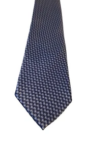Corbata de lujo Arrow azul marino blanco corbata geométrica clásica negocios iglesia trabajo - Imagen 1 de 13