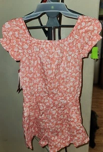 GAP Girl's Soft Chambray Short Puff Sleeve One Piece Romper - Picture 1 of 1