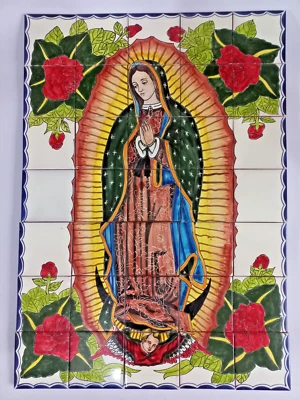 MURAL AZULEJO DE CERÁMICA 30" mosaico talavera mexicano salpicadero pintado a mano Foto 1 de 4