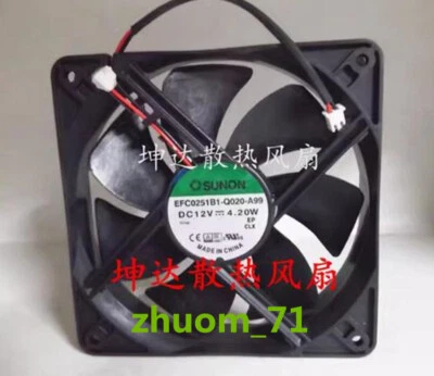 1PC SUNON EFC0251B1-Q020-A99 12V 12025 cooling fan - Image 1 of 2