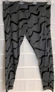Crane Black & Gray Print Fitness Tights  XL 16-18 NWTS! - Picture 1 of 3