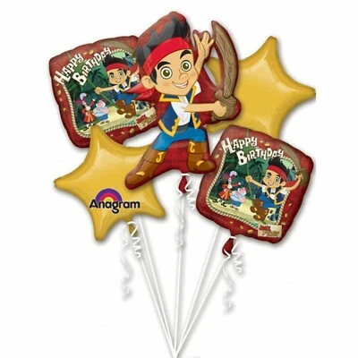 Jake Neverland Pirates Balloon Bouquet (5 pcs) - Kids Birthday Party Decorations - Image 1 of 2