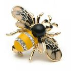 Cute Little Bumblebee Gold Mount Setting With White Rhinstones Yellow And Black