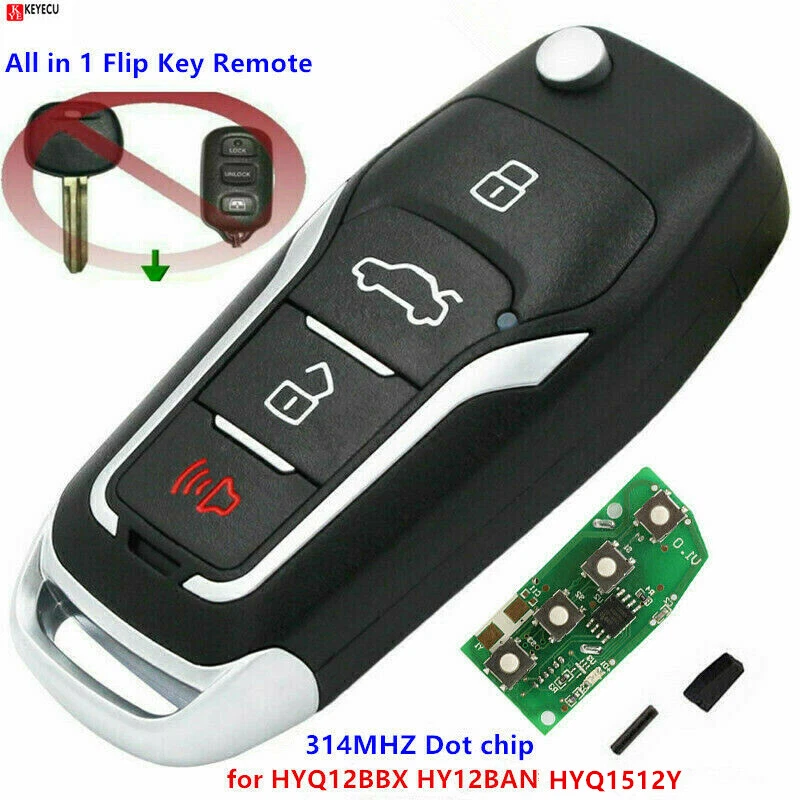 for Toyota 4Runner Sequoia Upgraded Remote Key Fob HYQ12BBX HYQ12BAN 4D67 Chip - Image 1 of 1