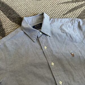 Polo Ralph Lauren  Shirt Mens Size M Classic Fit GREY Denim Short Sleeve .