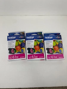 Brother Printer Cartridge LC61M Magenta Genuine Ink Expired Lot Of 3 - Picture 1 of 3