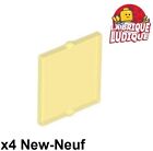 Lego 4X Glass Vitre Window 1X2x2 Flat Front Carré Jaune Trans Yellow 60601 Neuf