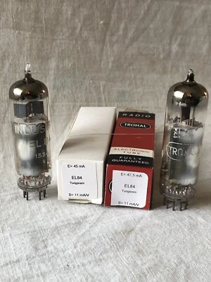 EL84 6BQ5 Tungsram matched pair Vacuum Tube, lampe, Röhre, Valve. NOS NIB - Photo 1/4