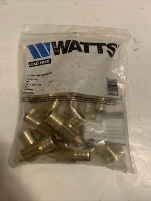 WATTS 10 PCS 3/4 X 1/2" X 3/4" BRASS CRIMP RING TEE FITTINGS-LEAD FREE; 0653075 - Image 1 of 4